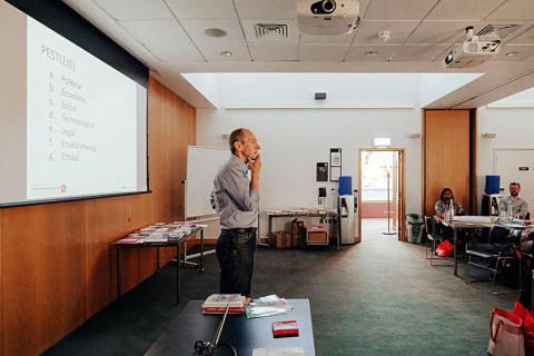 Pete in a strategy session with an organisation